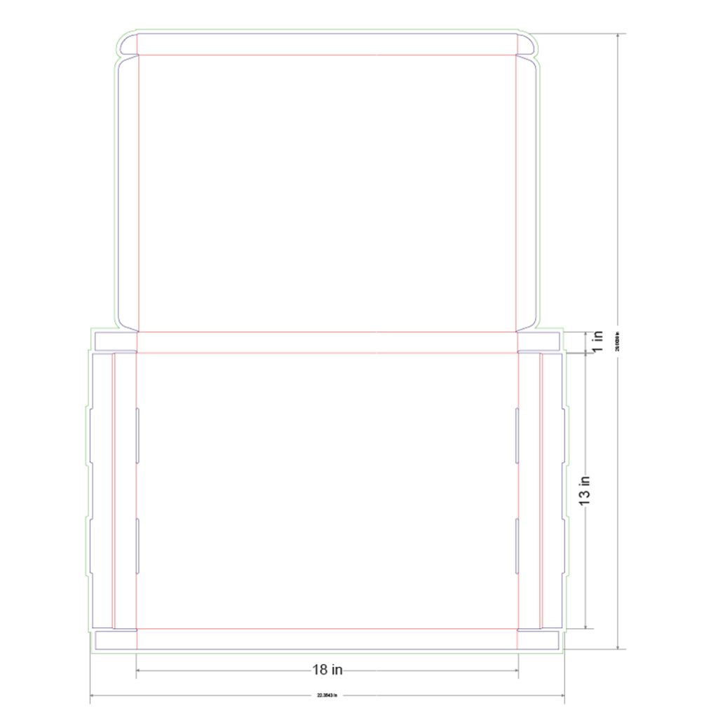18x13x1 in Mailer Box Template