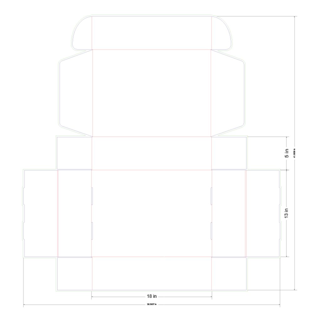 18x13x5 in Mailer Box Template