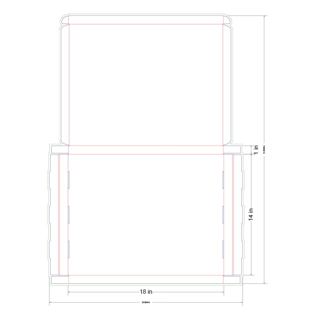18x14x1 in Mailer Box Template