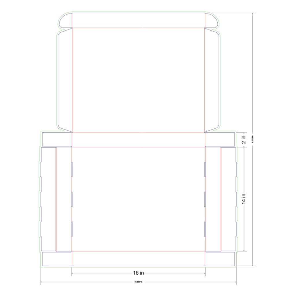 18x14x2 in Mailer Box Template
