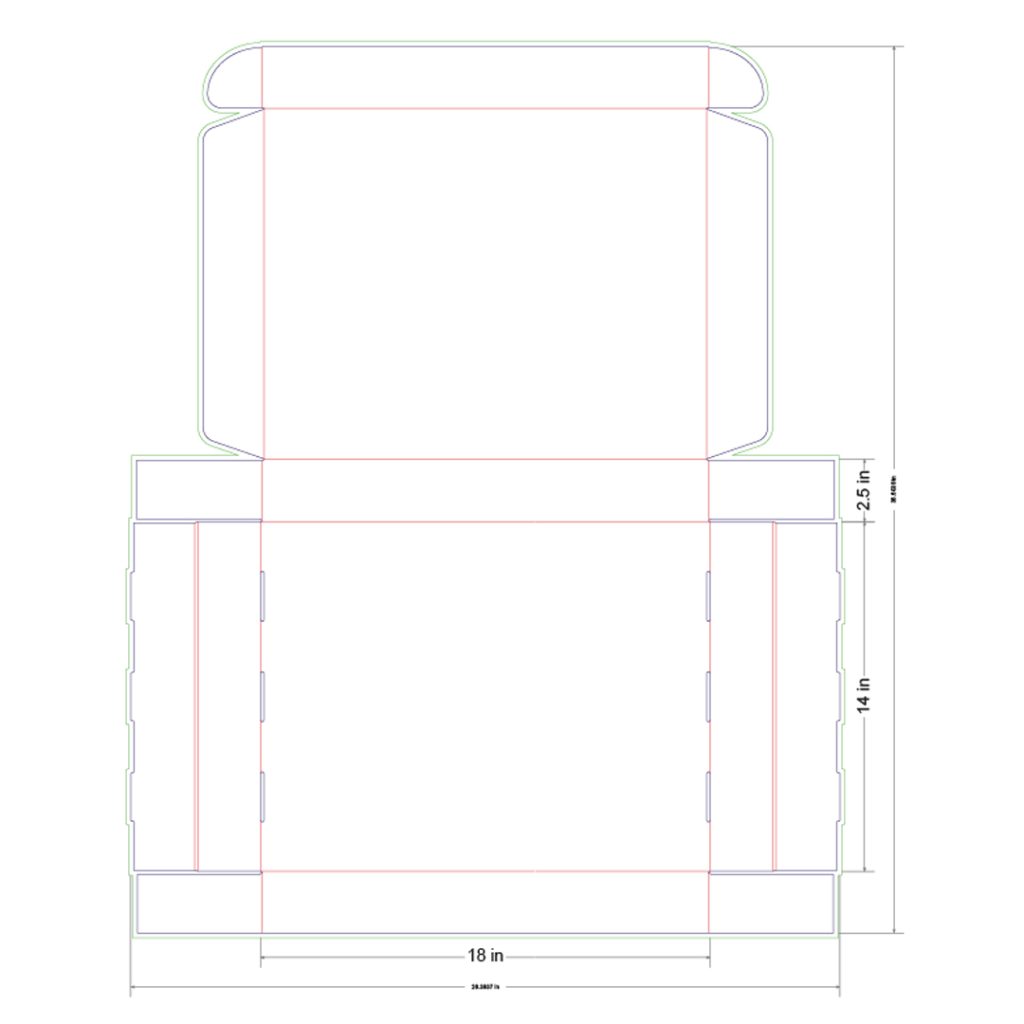18x14x2.5 in Mailer Box Template