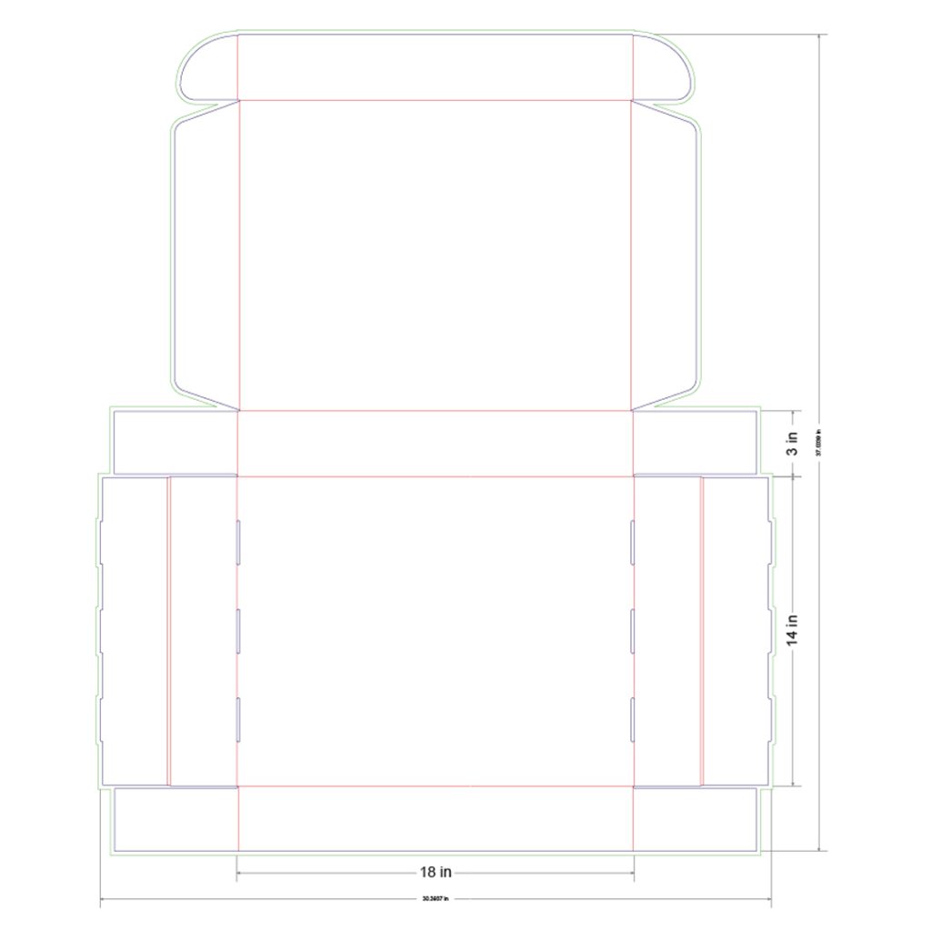 18x14x3 in Mailer Box Template