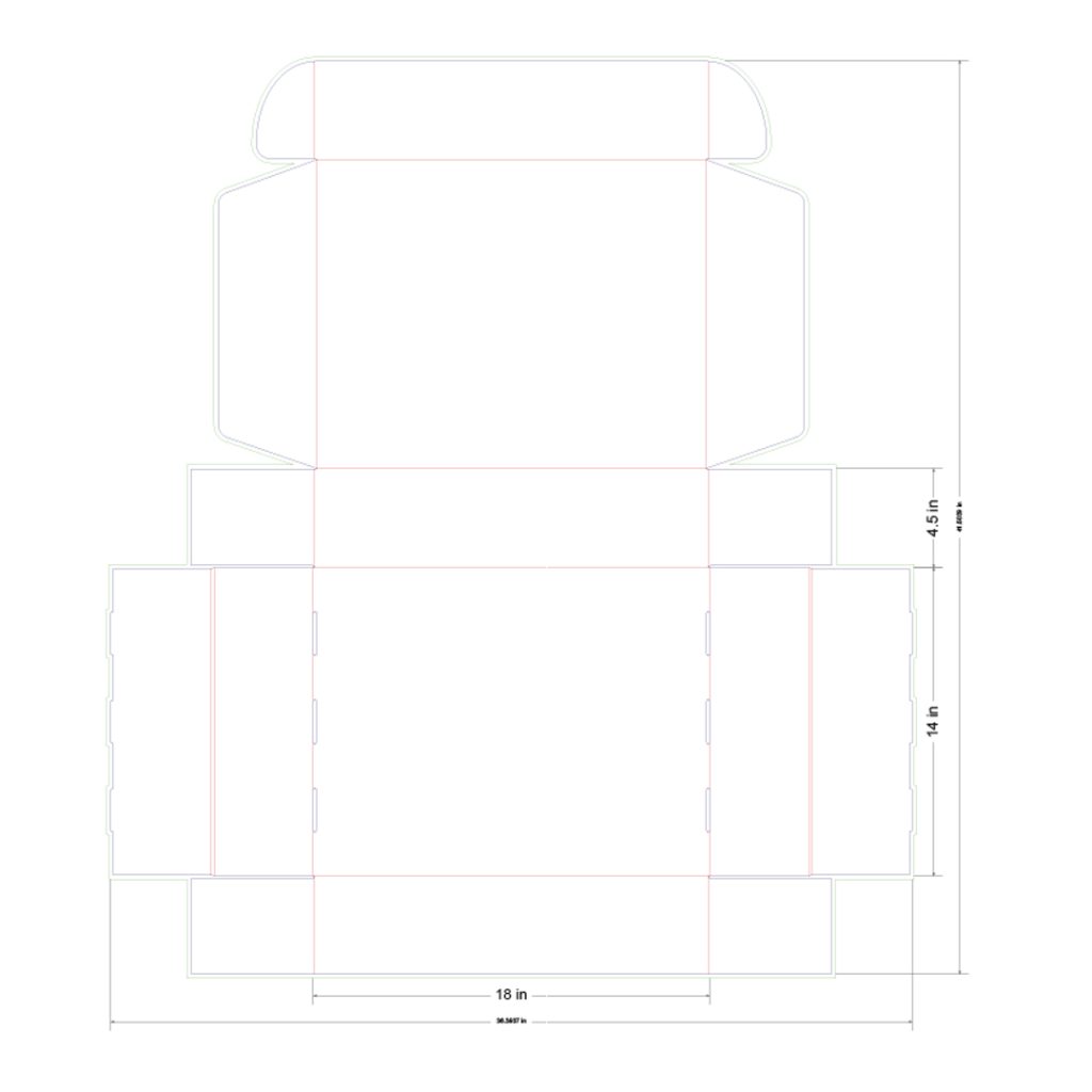18x14x4.5 in Mailer Box Template