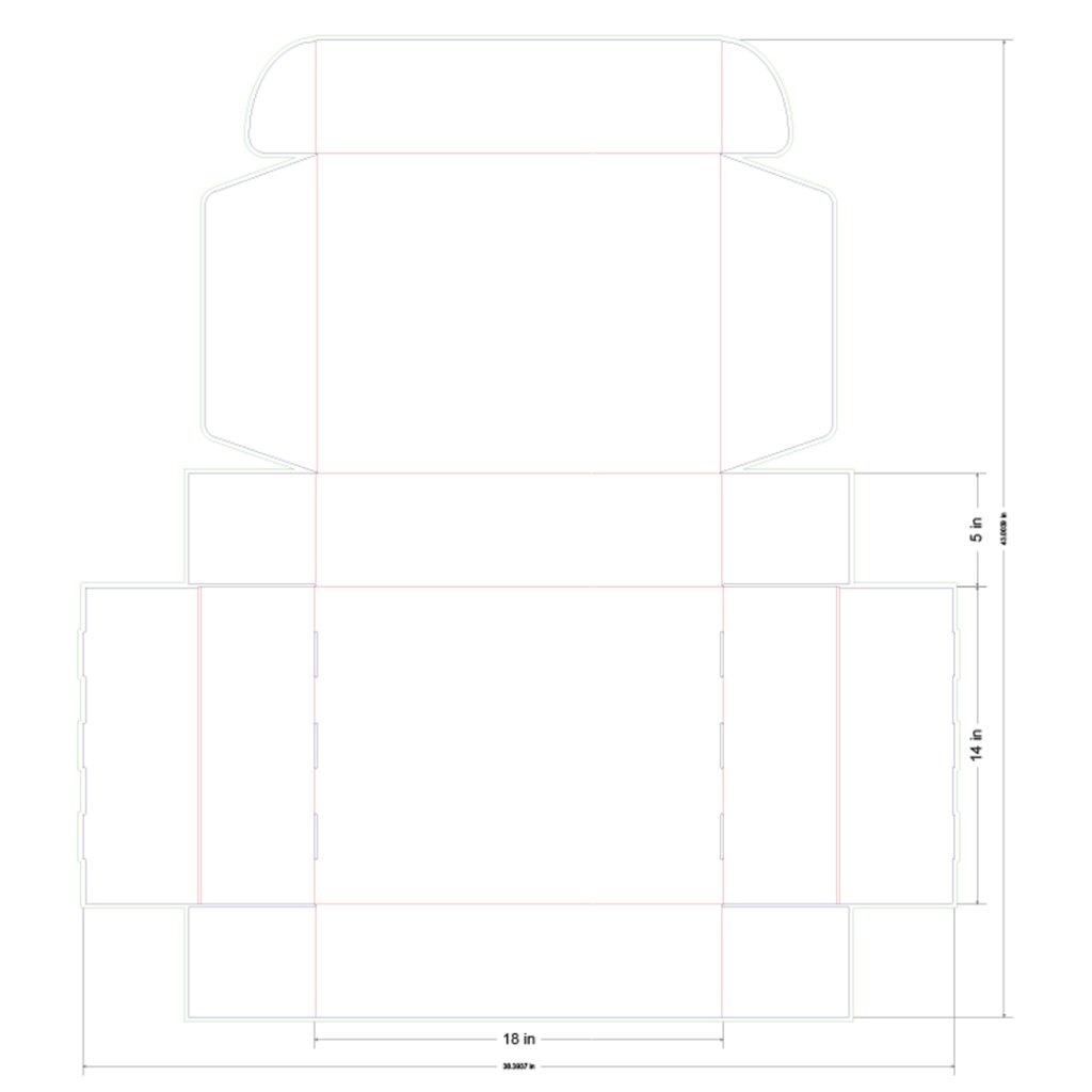 18x14x5 in Mailer Box Template