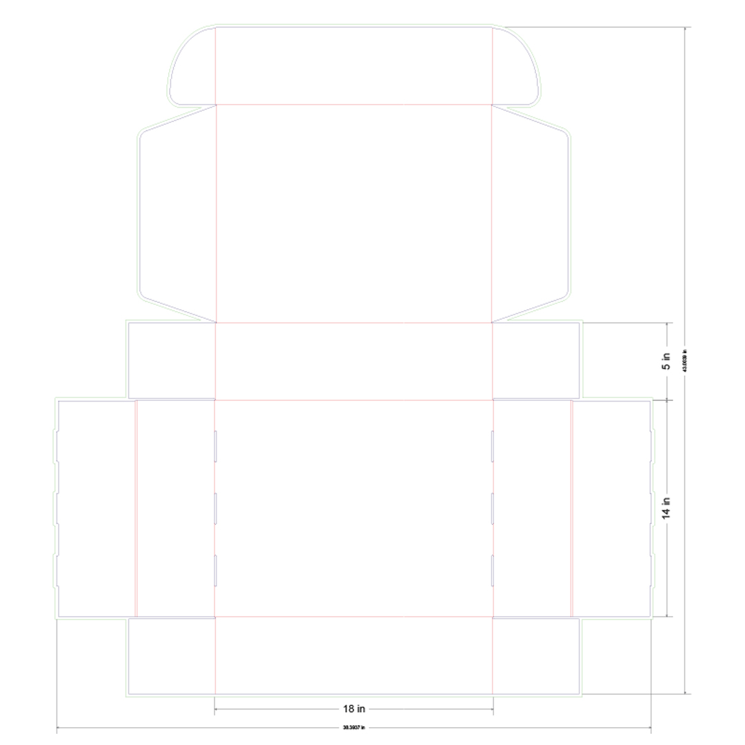 18x14x5 in Mailer Box Template