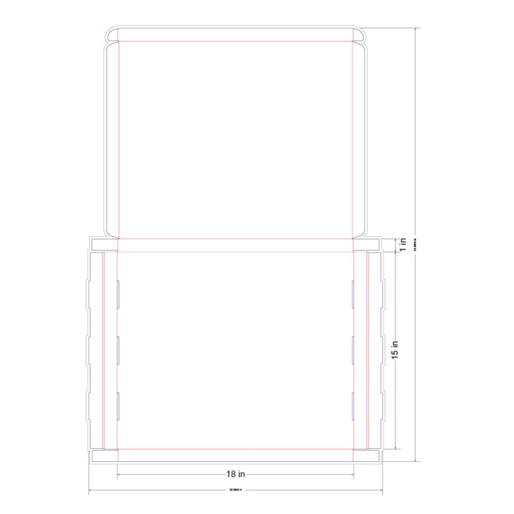 18x15x1 in Mailer Box Template