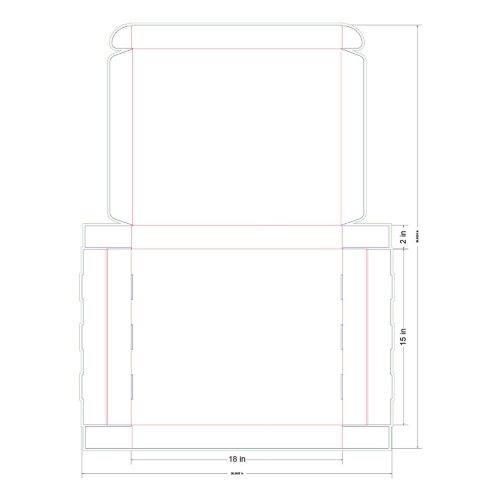18x15x2 in Mailer Box Template