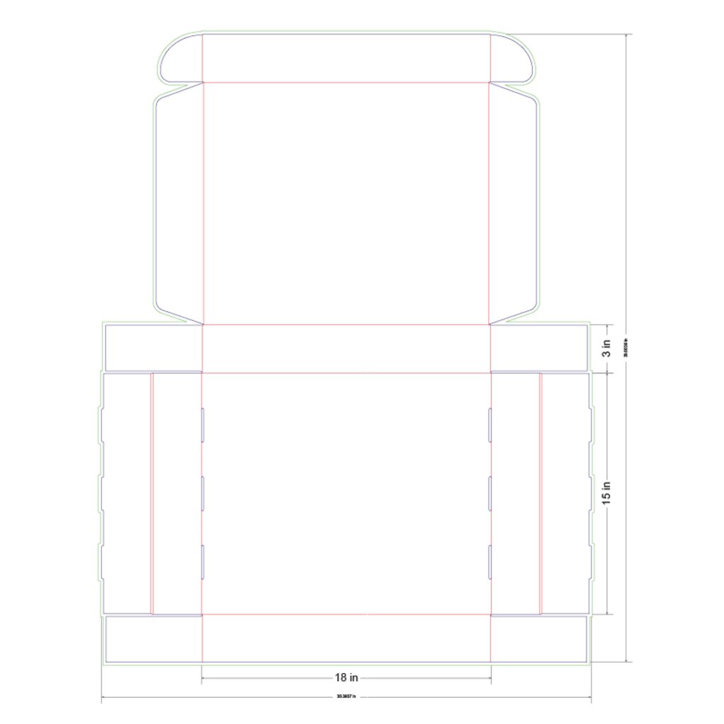 18x15x3 in Mailer Box Template