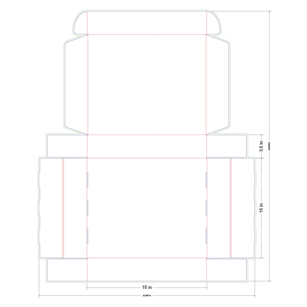18x15x3.5 in Mailer Box Template