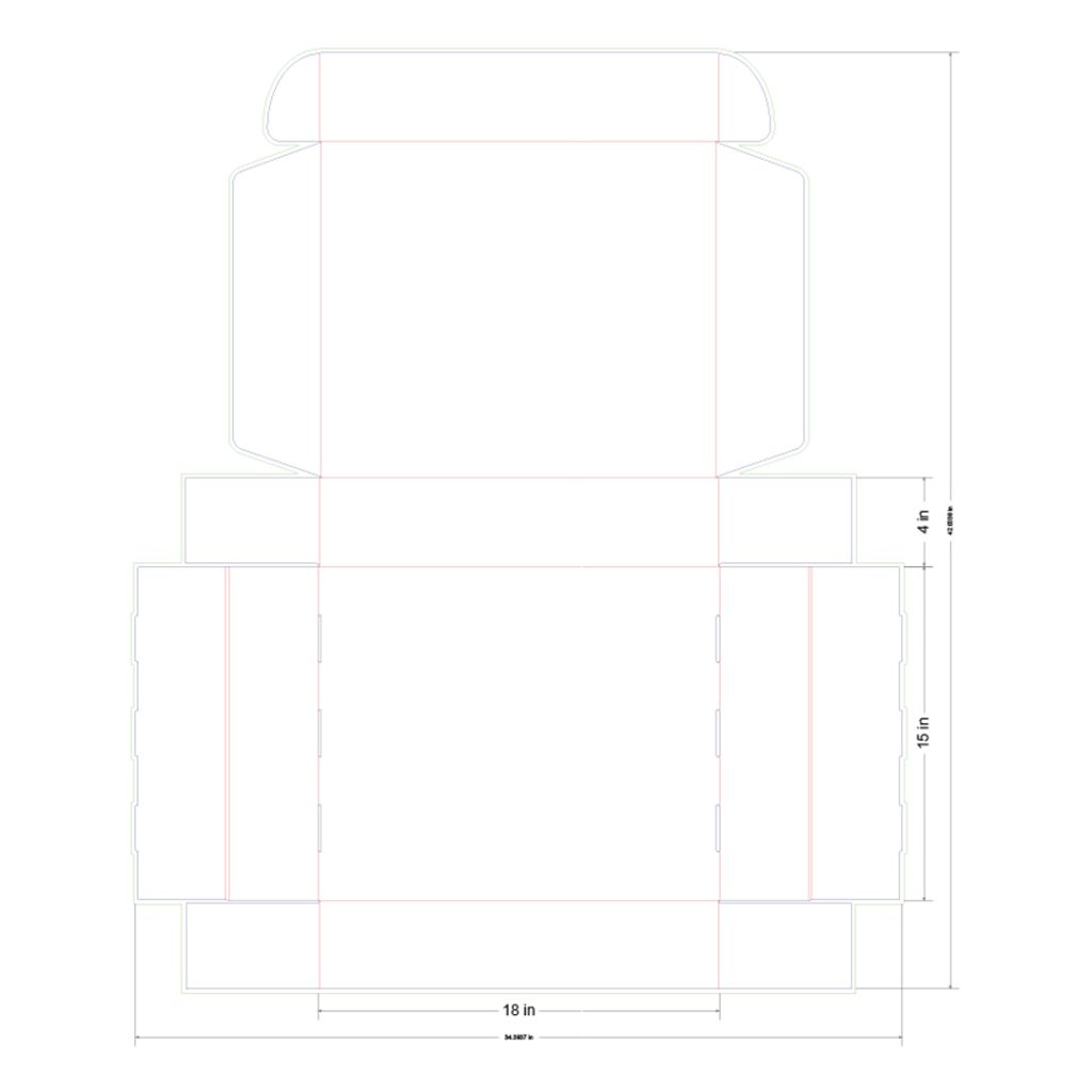 18x15x4 in Mailer Box Template