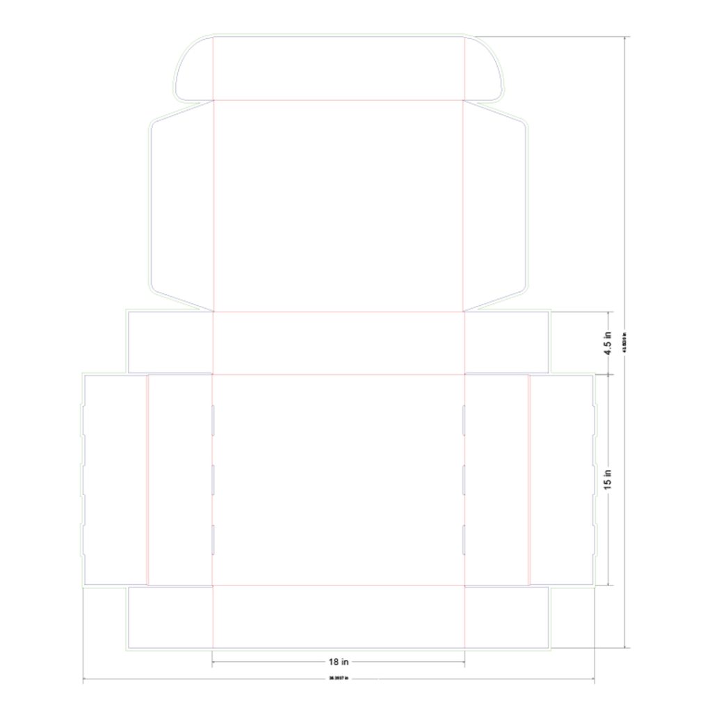 18x15x4.5 in Mailer Box Template