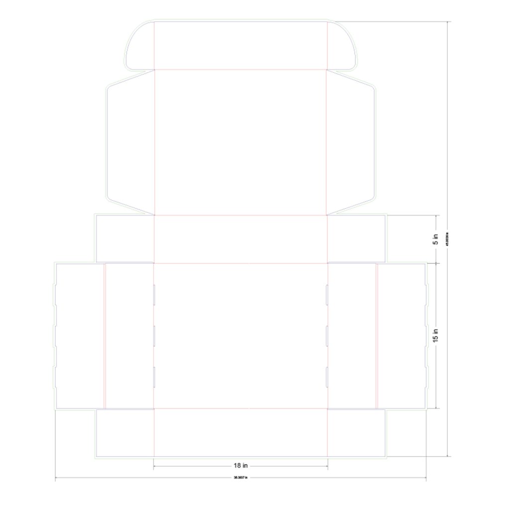 18x15x5 in Mailer Box Template