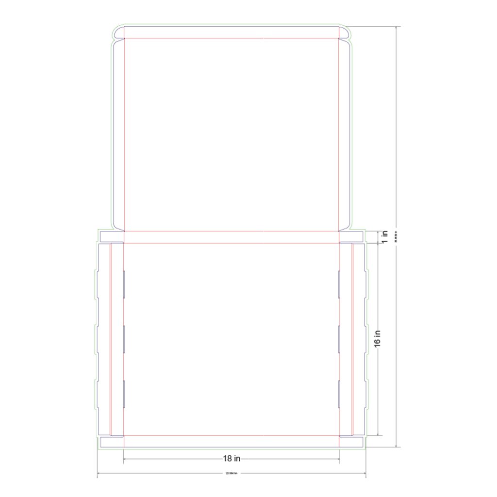 18x16x1 in Mailer Box Template