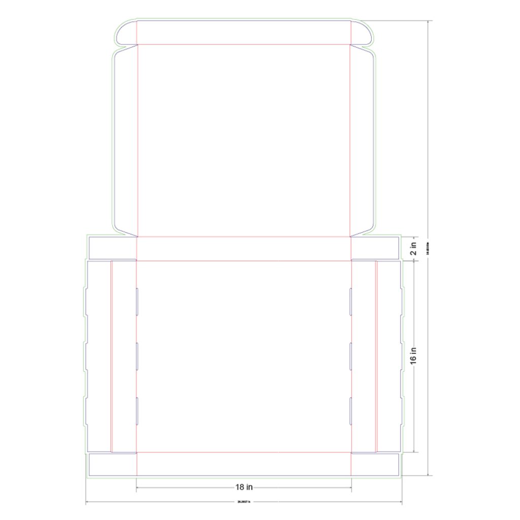 18x16x2 in Mailer Box Template