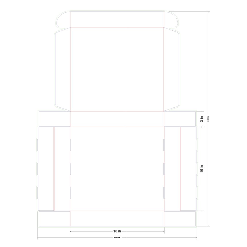 18x16x3 in Mailer Box Template