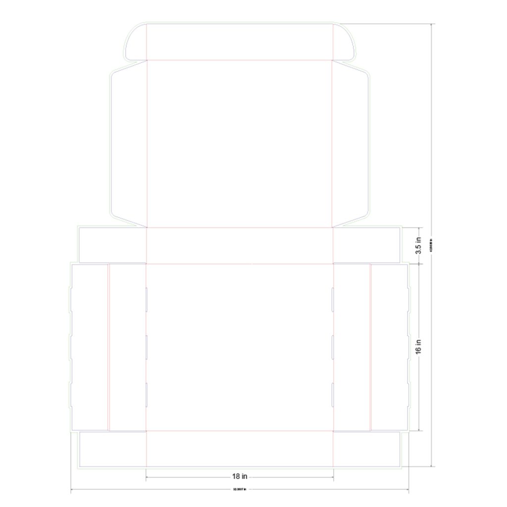 18x16x3.5 in Mailer Box Template