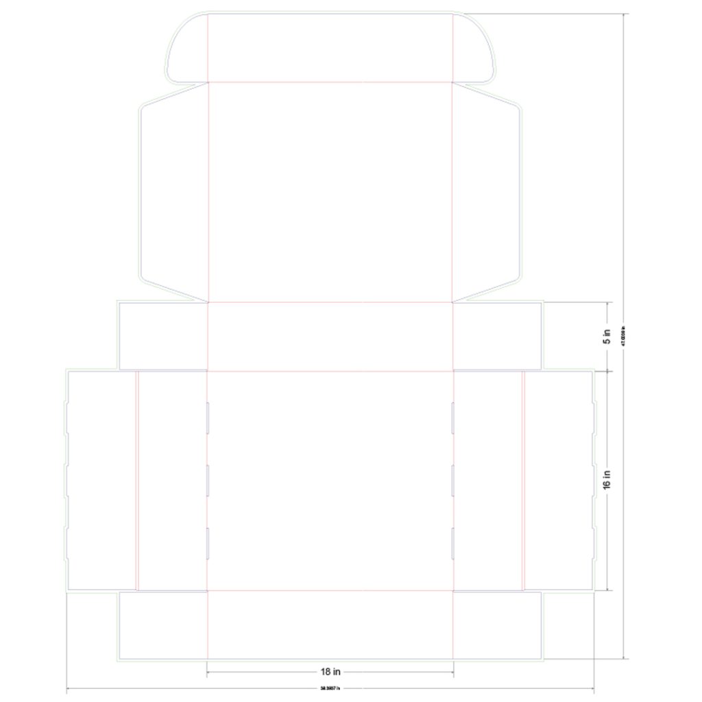 18x16x5 in Mailer Box Template