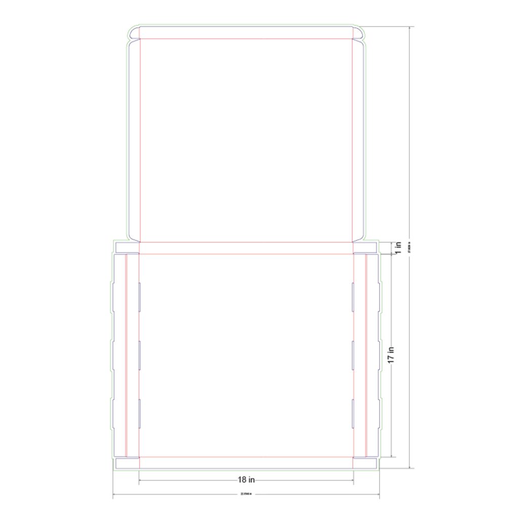 18x17x1 in Mailer Box Template