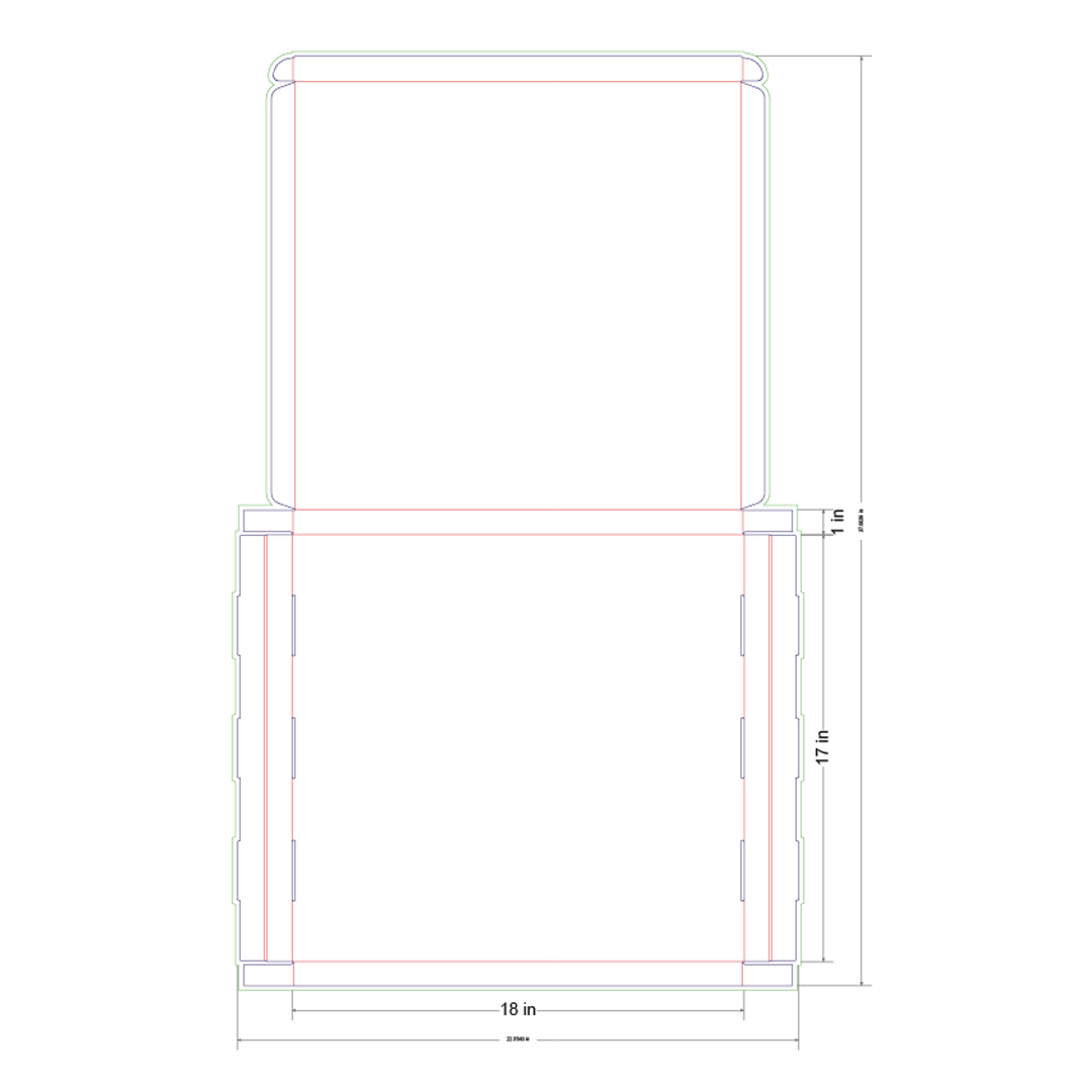 18x17x1 in Mailer Box Template