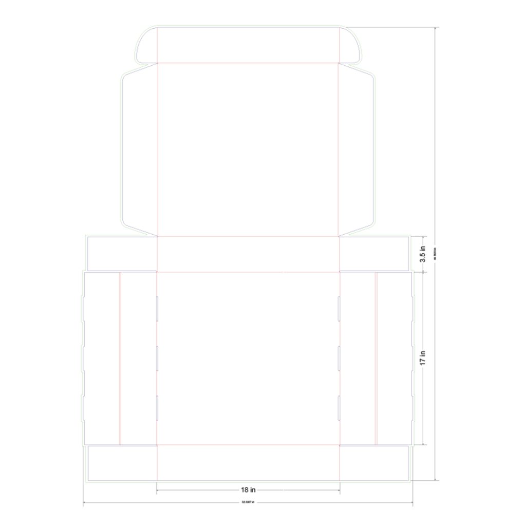 18x17x3.5 in Mailer Box Template