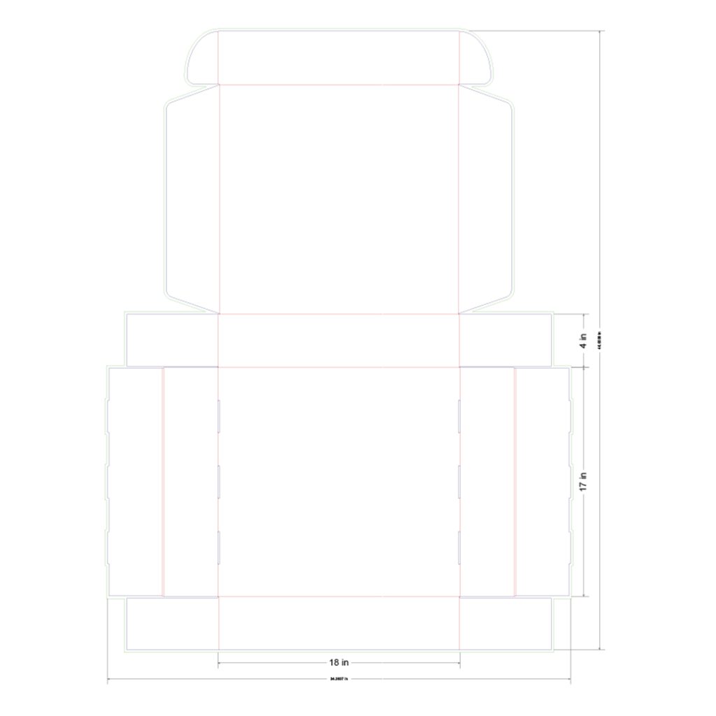 18x17x4 in Mailer Box Template