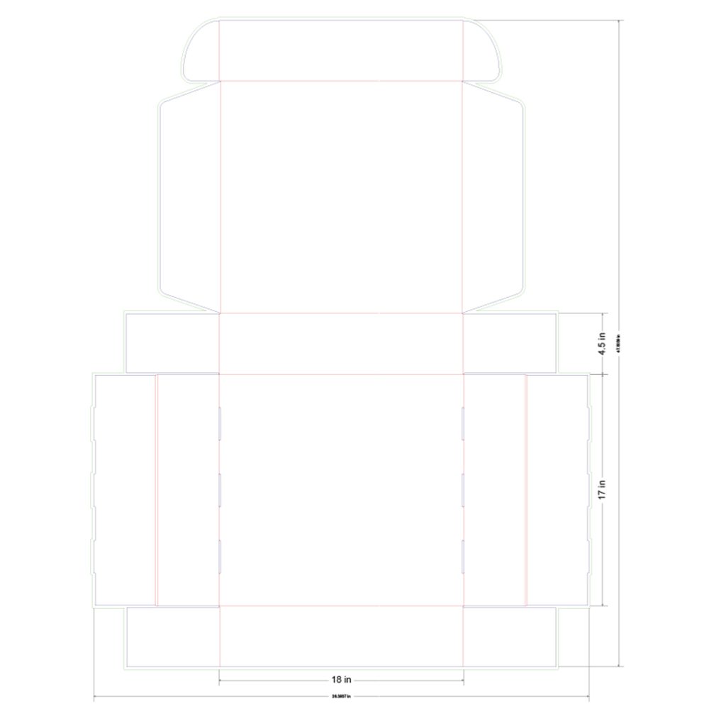 18x17x4.5 in Mailer Box Template