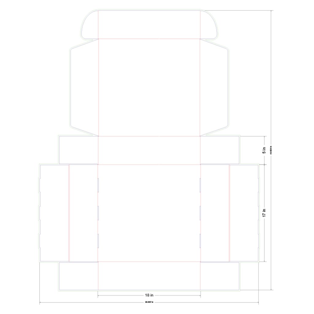 18x17x5 in Mailer Box Template