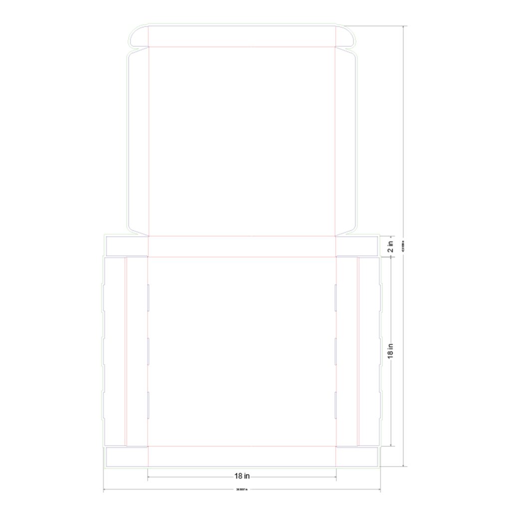 18x18x2 in Mailer Box Template