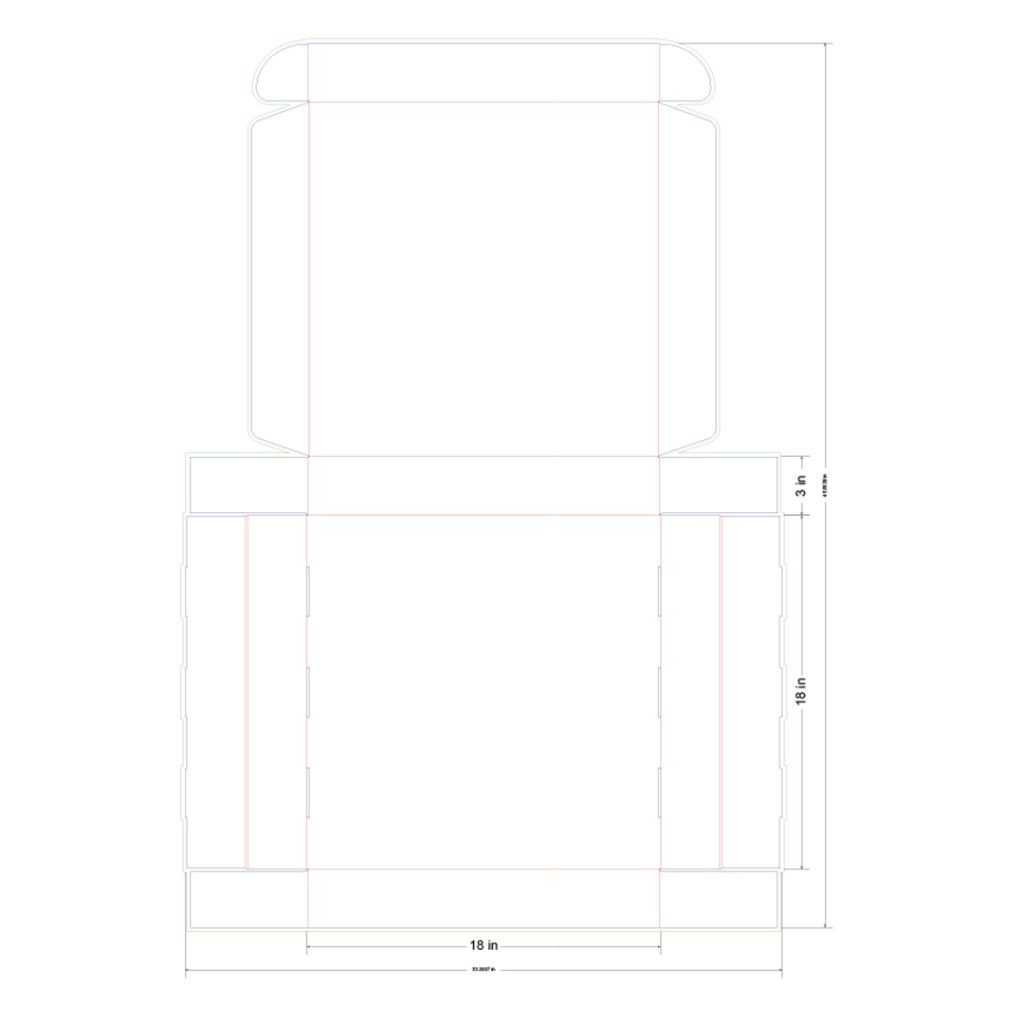 18x18x3 in Mailer Box Template