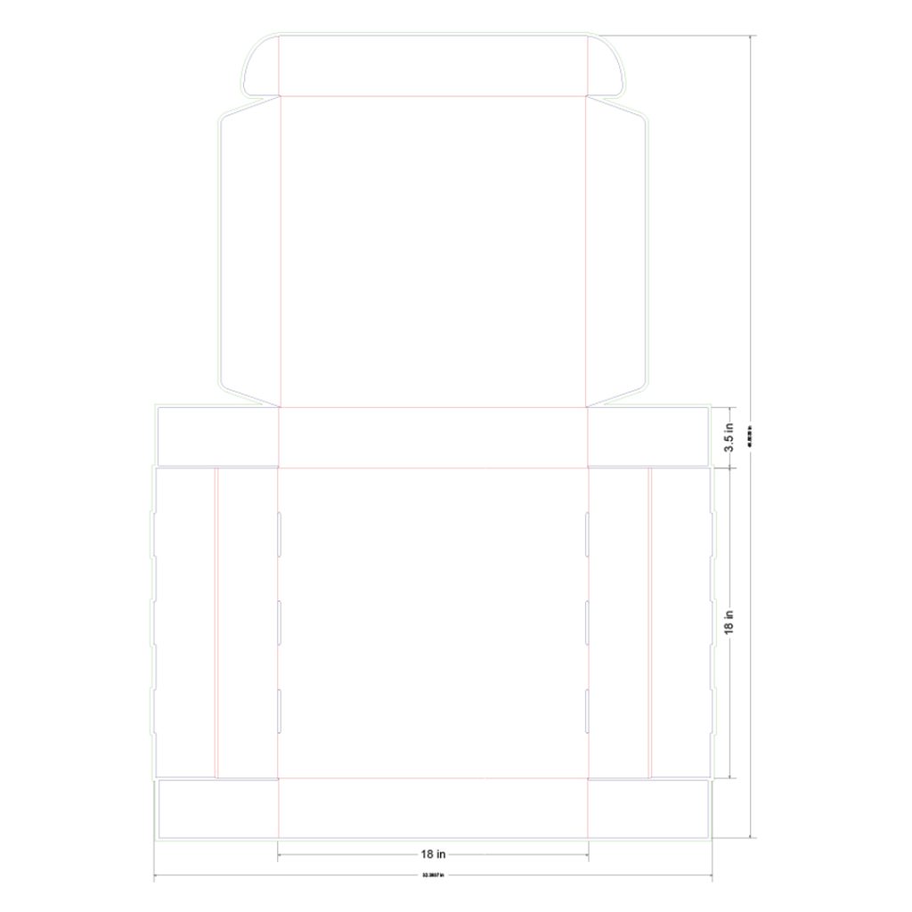 18x18x3.5 in Mailer Box Template