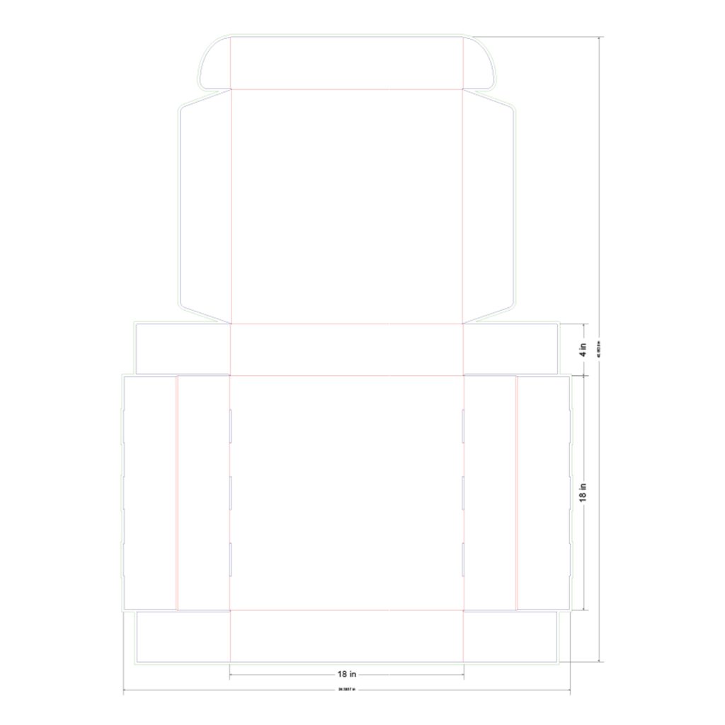 18x18x4 in Mailer Box Template