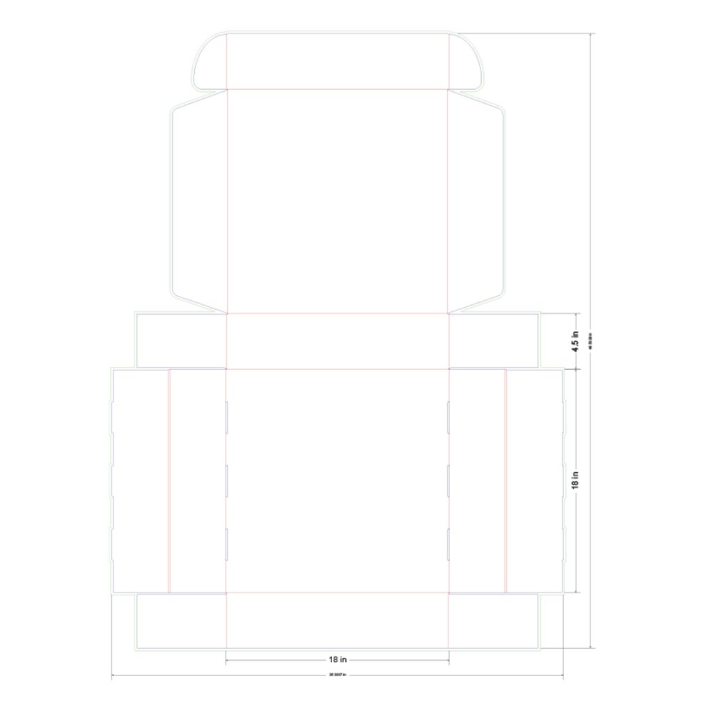18x18x4.5 in Mailer Box Template