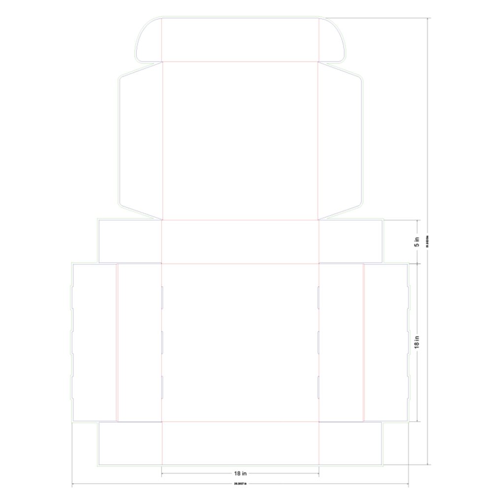 18x18x5 in Mailer Box Template
