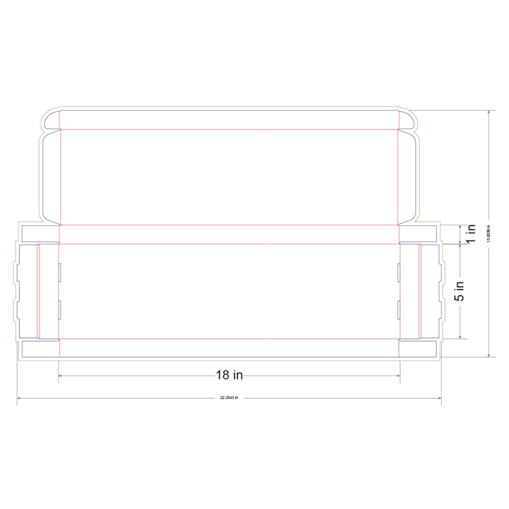 18x5x1 in Mailer Box Template