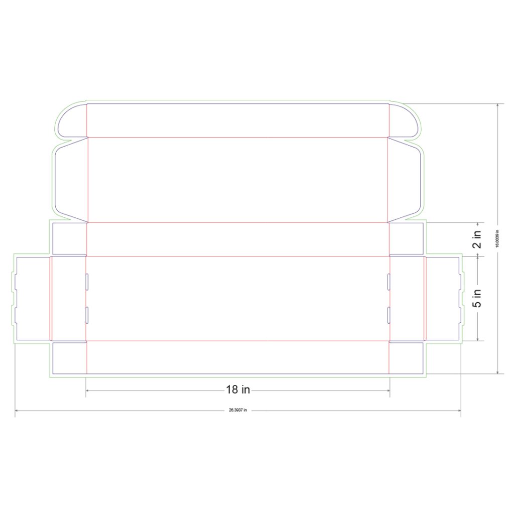 18x5x2 in Mailer Box Template