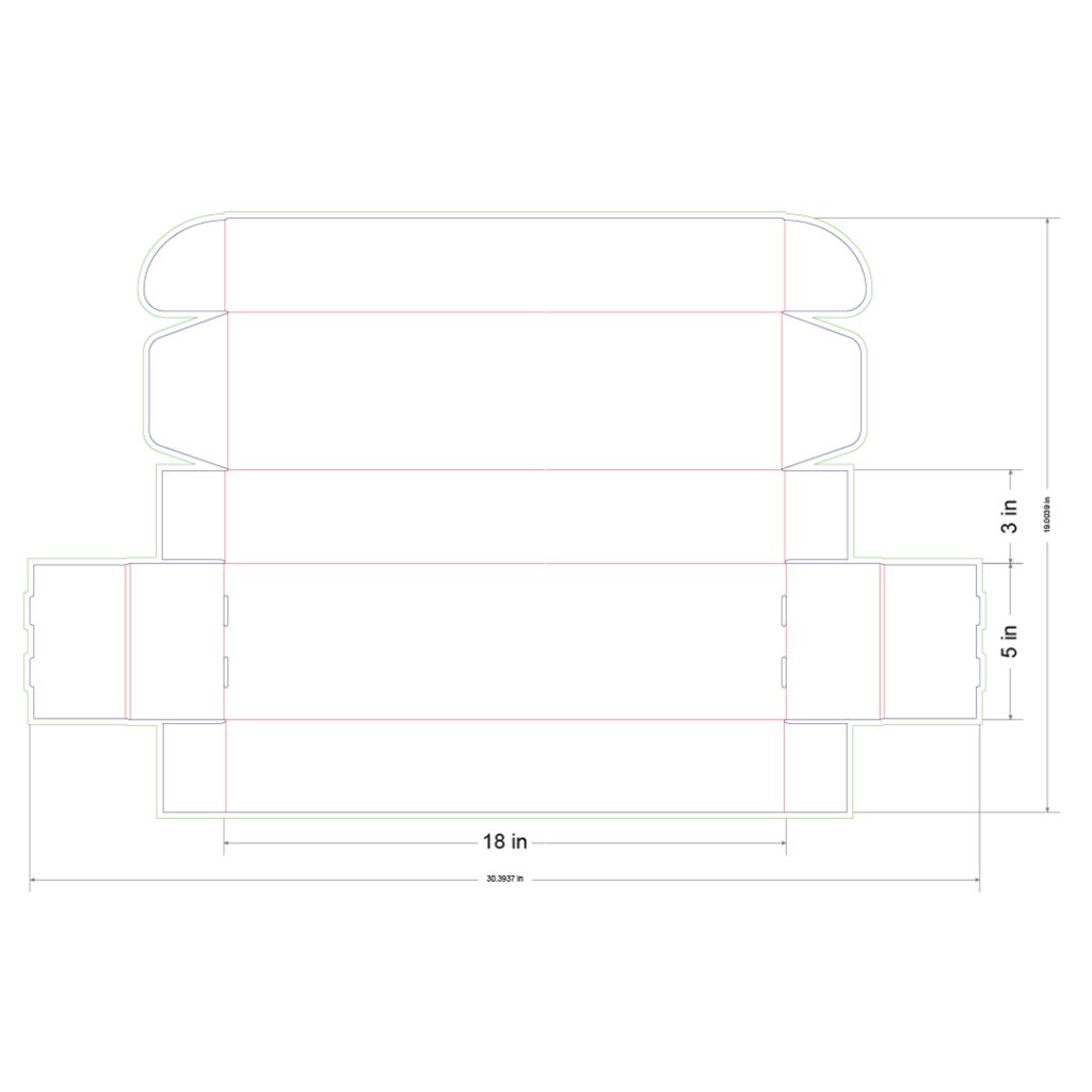 18x5x3 in Mailer Box Template