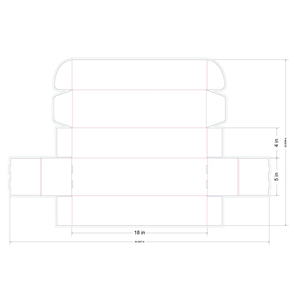 18x5x4 in Mailer Box Template