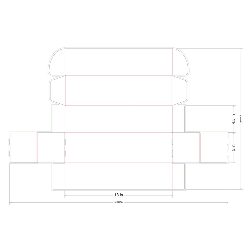 18x5x4.5 in Mailer Box Template