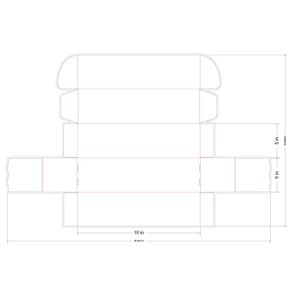 18x5x5 in Mailer Box Template