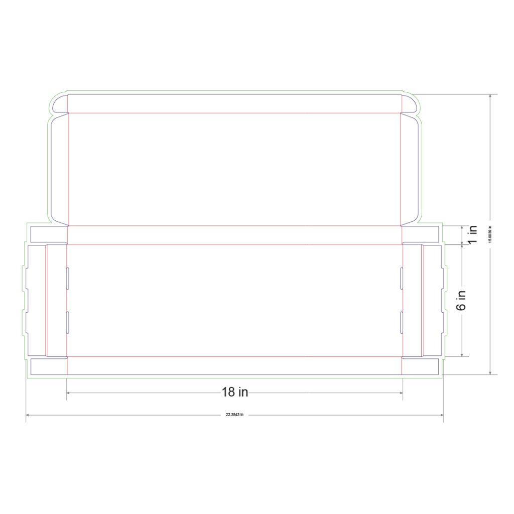 18x6x1 in Mailer Box Template
