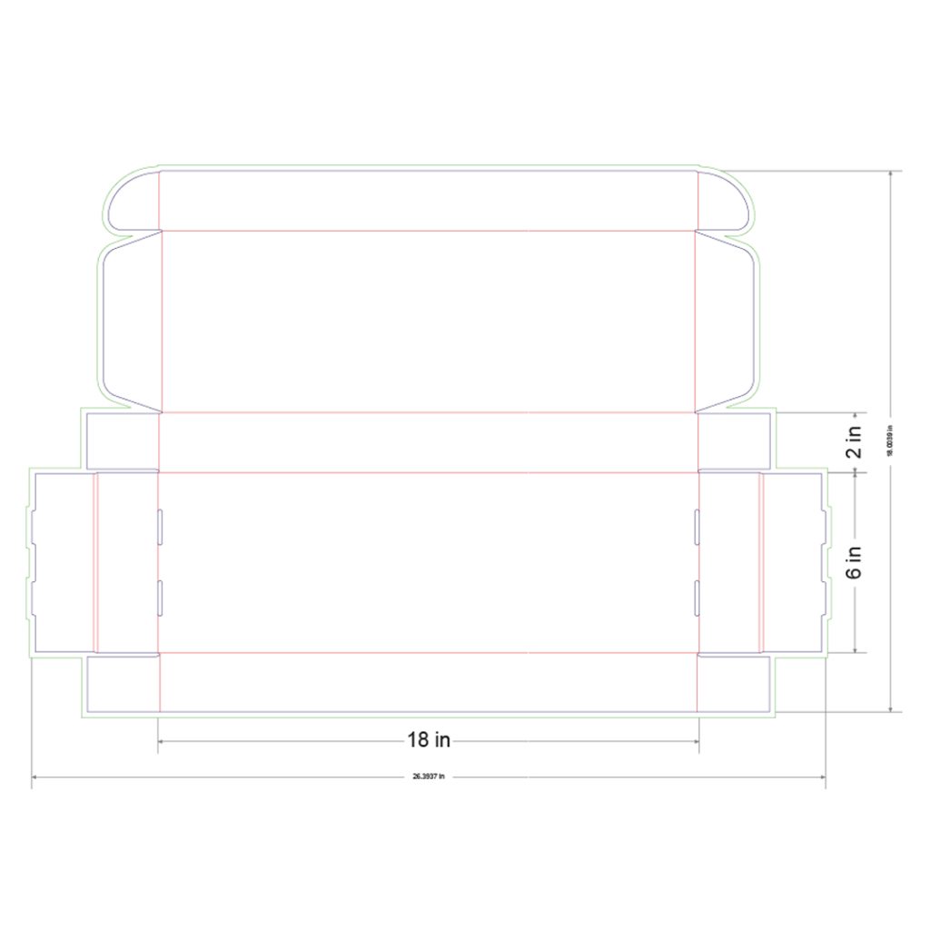18x6x2 in Mailer Box Template