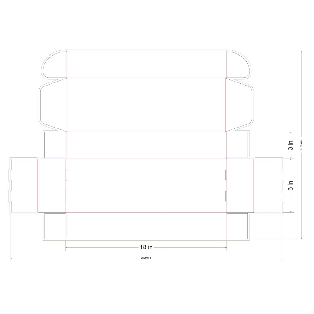 18x6x3 in Mailer Box Template