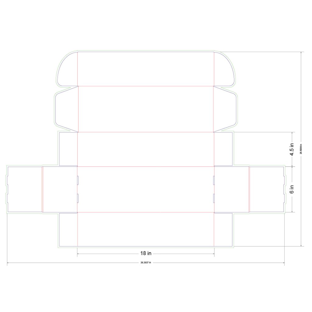 18x6x4.5 in Mailer Box Template