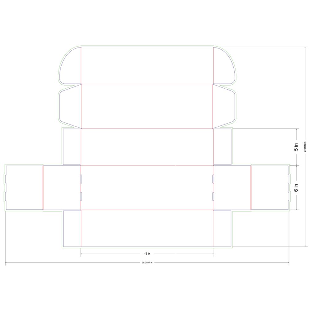 18x6x5 in Mailer Box Template