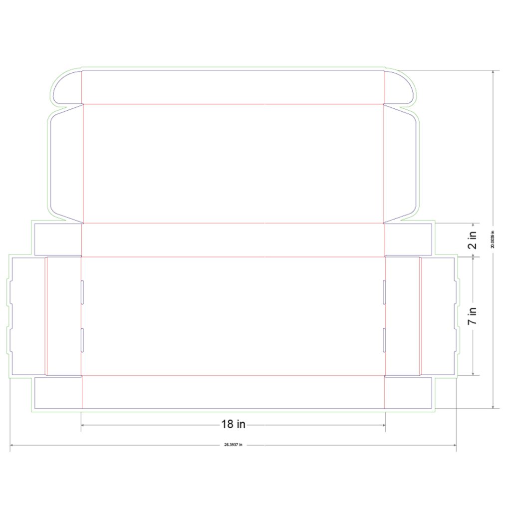 18x7x2 in Mailer Box Template