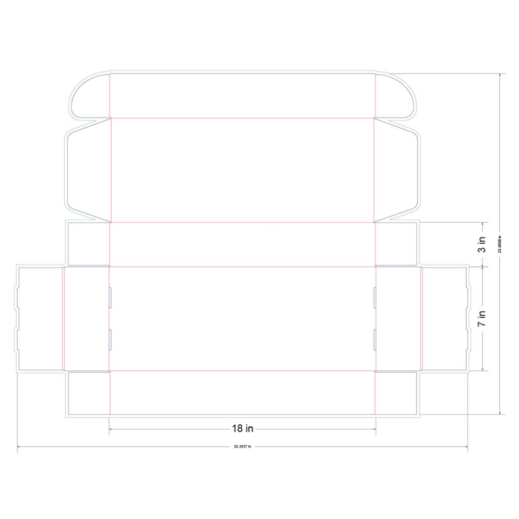 18x7x3 in Mailer Box Template