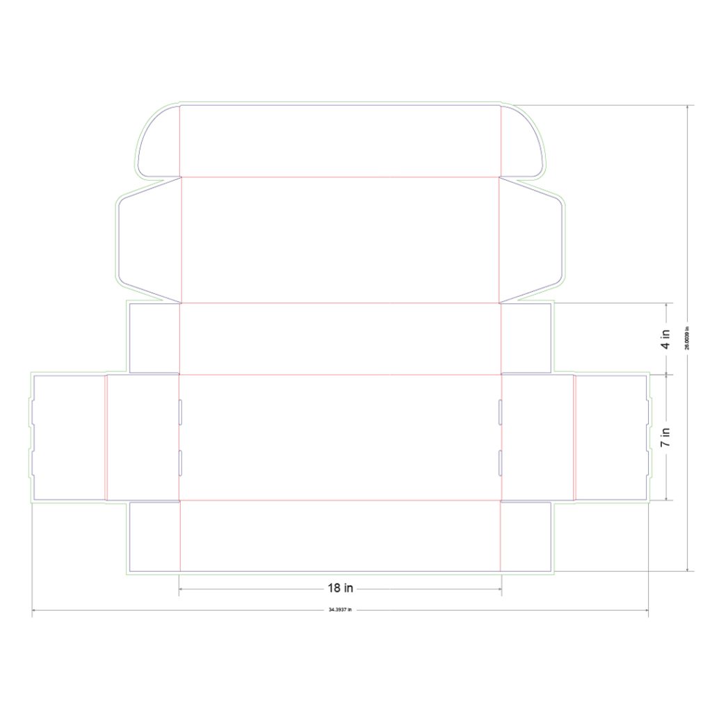 18x7x4 in Mailer Box Template