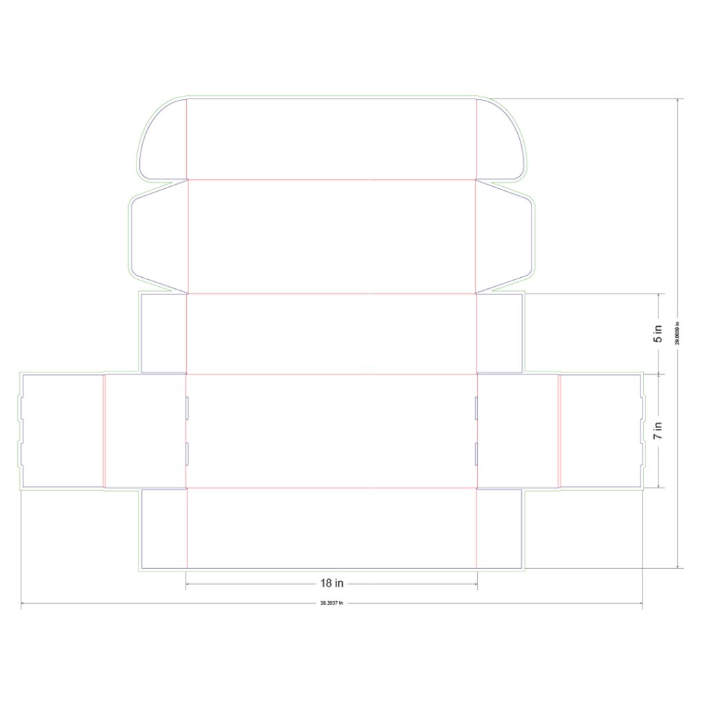 18x7x5 in Mailer Box Template