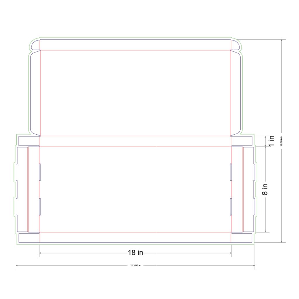 18x8x1 in Mailer Box Template