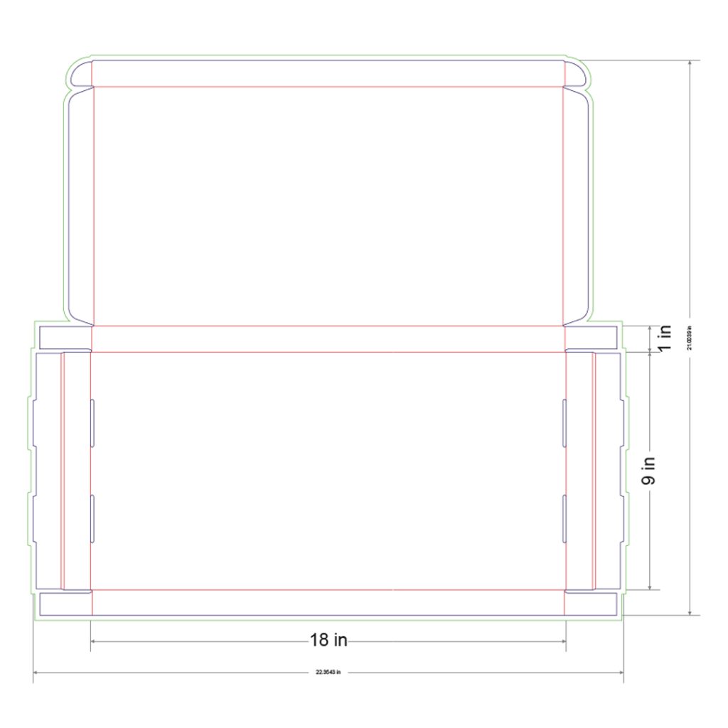18x9x1 in Mailer Box Template